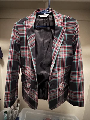 Cat & Jack Boy's Size 6 Woven Blazer Multicolor Plaid  Christmas colors - Image 1 of 4