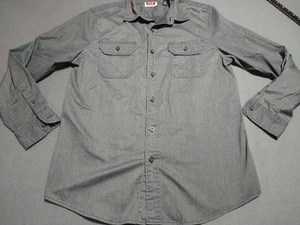 Wrangler Western Shirt Men M Dark Gray Country Rodeo Long Sleeve Button Up - Picture 1 of 9