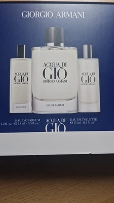 Acqua di Giò Armani Set 125 ml Eau de Parfum 15 ml  Parfum15 ml Eau de Toilette - Bild 1 von 4