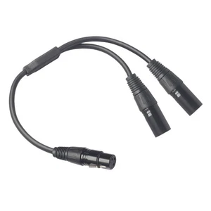 1x Prise XLR Femelle 3 Broches Vers Double Prise Mâle 2 Séparateur En Y - Picture 1 of 6