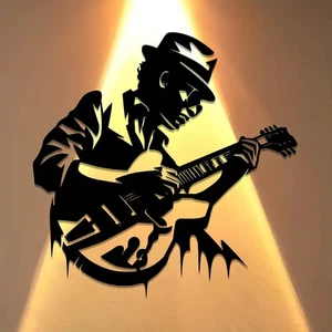 NEW Blues Guitarist Metal Wall Art - Picture 1 of 10