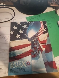 Vintage 1976 SUPER BOWL X Programm Pittsburgh Steelers Dallas Cowboys Football - Bild 1 von 6