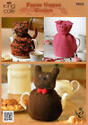 King Cole 9002 Merino DK Knitting Pattern Cat Pig and Dog Tea Cosies