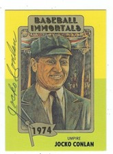 Autographed 1980 Baseball Immortals JOCKO CONLAND card #143 w/COA