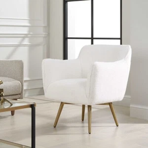 MODERN OASIS SWIVEL CHAIR CURVED BACK UTTERMOST 23805 - Picture 1 of 7