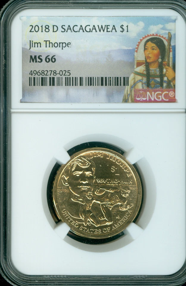 2018 D SACAGAWEA DOLLAR NGC MS 66 - Image 1 of 2