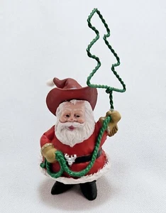 HALLMARK KEEPSAKE ORNAMENT "SANTA'S ROUNDUP" 1992 LASSO CHRISTMAS TREE - Picture 1 of 9