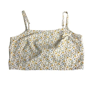 Hollister Top Womens M Ditsy Floral Tie Back Bandeau Crop Tank Top Y2K Cottage - Picture 1 of 14