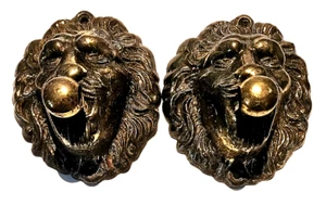 Cast Iron Gold Color LION Head Left and Right Towel Rack holder no rod - Picture 1 of 5