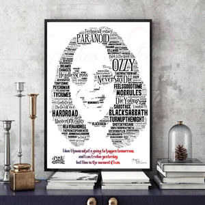 Ozzy Osbourne/Black Sabbath Wort Kunst Porträt Druck/Geschenk/Sammlerstück KOSTENLOSER VERSAND - Bild 1 von 5