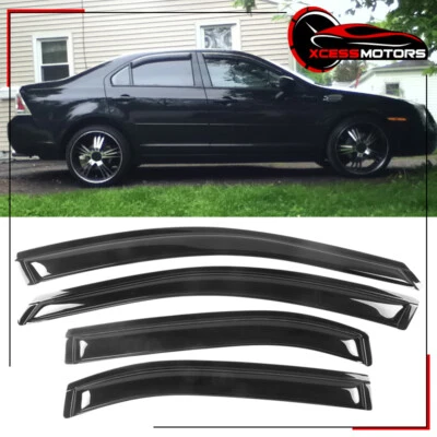 Fits 06-12 Ford Fusion 06-10 Mercury Milan Acrylic Window Visors Rain Guards 4PC - Image 1 of 4