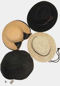 Ladies’ HATS! (4) Stetson 'Cowgirl' Hat, Wide-Brim Sun Hats & New Bucket Hat - Picture 1 of 17