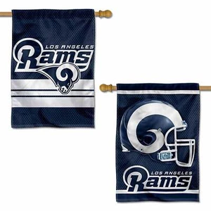 Los Angeles Rams Primary and Helmet House Flag Banner - Picture 1 of 4