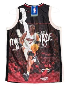 Dwayne Wade #3 MIAMI HEAT ACTION PORTRAIT TB JERSEY LG(14/16) All Over Print New - Picture 1 of 9