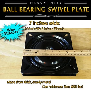 1pc - 7 inch (173mm) Ball Bearing Flat Swivel Plate with MEMORY RETURN - Picture 1 of 3