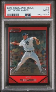 Justin Verlander 2007 Bowman Chrome Baseball MLB Card #2 PSA 9 - Picture 1 of 2