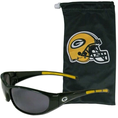 Gafas de sol envolventes Green Bay Packers con bolsa de microfibra (fútbol NFL) Foto 1 de 2