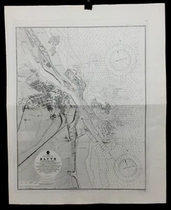 ANTIQUE ADMIRALTY CHART. No.1626. BLYTH, NORTHUMERLAND. 1916 Edition. - Picture 1 of 5