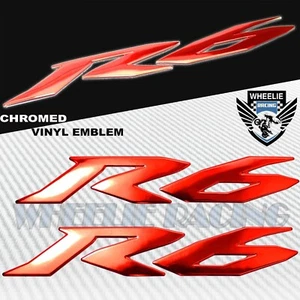6" 3D emblema guardabarros/carenado/tanque de combustible de gas logotipo pegatina para yzf-r6/r6s cromo rojo - Imagen 1 de 1