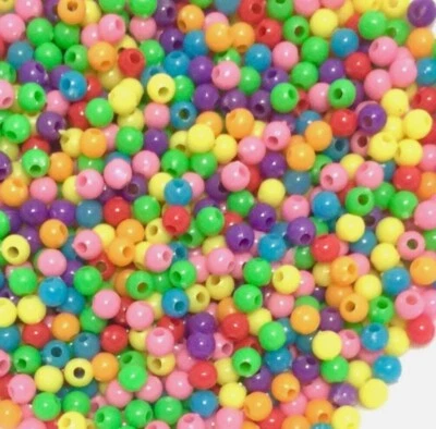 1000 pcs Tiny Mini 3mm Candy Colour Acrylic Beads for Embroidery or Jewellery - Image 1 of 2