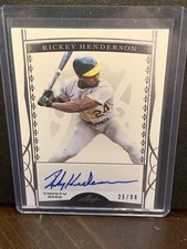 Rickey Henderson 2022 Leaf Trinity Autograph Card 25/99 Oakland A’s HOF