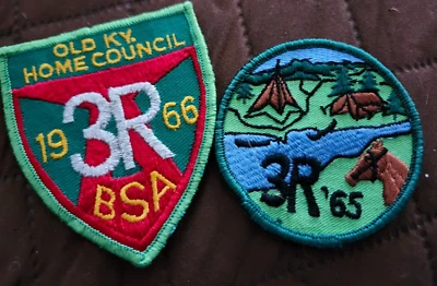 Old Kentucky Home Council Louisville BSA 3R 1966 & 1965 -2 PATCHES 3" -DAILY SHI - Image 1 of 4