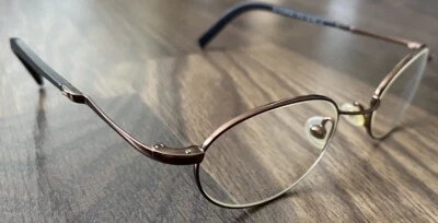 Police Italy 2633 Marco de alambre de bronce Lente Marco redondo Solo gafas 47-18-140 Foto 1 de 4