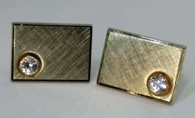 Gemelos vintage de cristal de roca enchapados en oro con textura Anson Foto 1 de 4