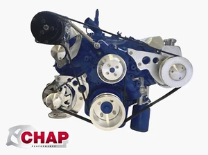 Big Block Ford 429 460 Serpentine Pulley Conversion Kit ALT PS AC style 4 - Picture 1 of 3