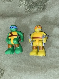 Figuras mega bloques de Miguel Ángel y Leonardo TNMT sin conchas como están - Imagen 1 de 8