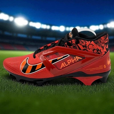 NEW Nike Alpha Menace Pro 4 Football Cleats Men 11.5 Picante Red FQ3984-600 - Image 1 of 4