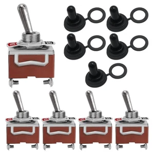 Interruptor de palanca 5 piezas 20A 125V 2 pines sin/apagado con cubierta impermeable (rojo) - Imagen 1 de 7