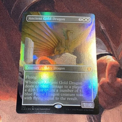 Ancient Gold Dragon X1 Mtg Baldur’s Gate Nm Foil Borderless - Image 1 of 4
