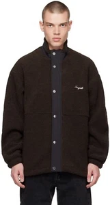 Axel Arigato Nomad Fleece Jacket Brown Chest Logo Winter XL Sherpa - Picture 1 of 8