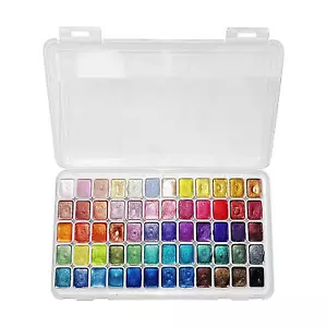 60 Colors Watercolor Painting Set Shimmer Metal Paint Set for Travel Handicrafts - Picture 1 of 12