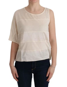 C’N’C COSTUME NATIONAL Women Ivory Blouse Modal Asymmetric Sleeveless Top 2XS - Picture 1 of 6