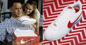 Nike Cortez Basic Leather OG QS FORREST GUMP UK GB London White Red Blue Sz 11.5 - Picture 1 of 9