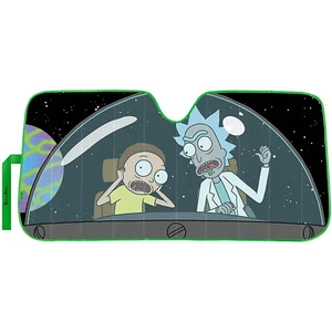 NEW Warner Bros Rick & Morty on Adventure Accordion Bubble Sun Shade 58" x 27"  - Picture 1 of 5