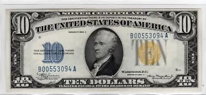 Fr.2309 1934A $10 Silver Certificate Yellow Seal North Africa Crisp - Picture 1 of 2