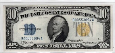 Fr.2309 1934A $10 Silver Certificate Yellow Seal North Africa Crisp - Image 1 of 2