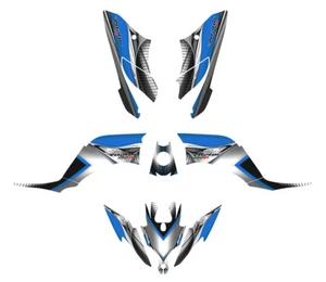 Yamaha Raptor 250 R Graphic Kit Free Custom Service #7900 Blue - Foto 1 di 9