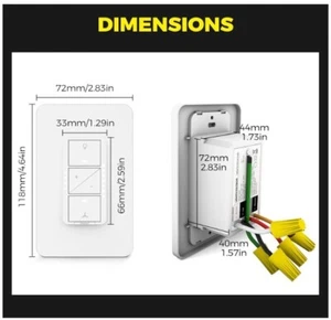 Smart Ceiling Fan Control and Light Dimmer Switch, Compatible with Alexa - Picture 1 of 6