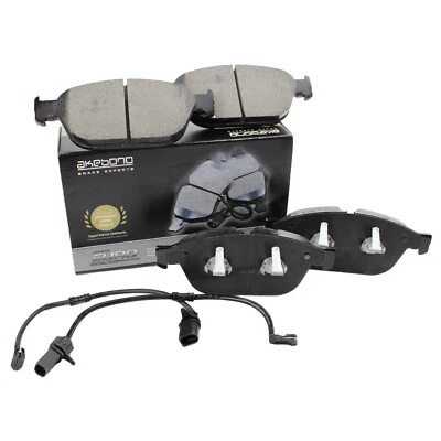 Akebono Euro Front Ceramic Disc Brake Pad Set and Sensor For Audi A8 Quattro SQ5 - Image 1 of 4