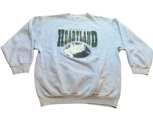 America’s Heartland Pig Cuello Redondo 2XL Gris Años 90’s De Colección Hecho en EE. UU. - Imagen 1 de 10