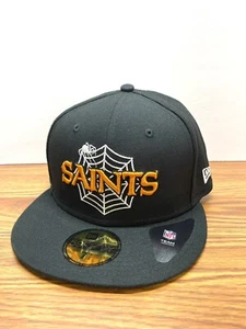 New Era 59FIFTY NFL Saints Halloween Spider Web Fit Cap Size 7 3/8 - Picture 1 of 7