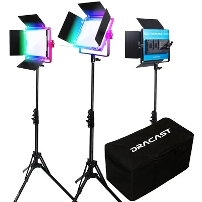Dracast LED500 X Series RGB and Bi-Color LED 3 Light Kit with Nylon Soft Case - Image 1 of 4