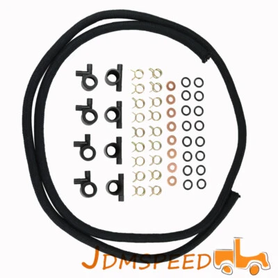 Kit de línea de retorno de inyector de combustible negro para camionetas Ford diésel 1988-1994 7,3 7,3 l  Foto 1 de 4