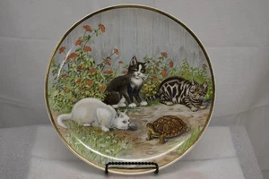 ANTICO PIATTO DECORATIVO 1900 GATTI E TARTARUGHE TAYLOR SMITH & TAYLOR DIAMETRO 9 3/4" - Foto 1 di 2