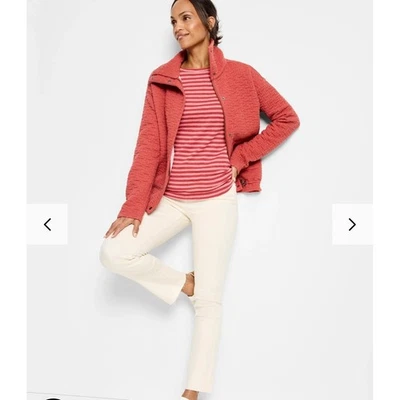 NWT Nic+Zoe Active Quilted Jacket Snap Button Pockets Women XL Coral Clay Color - Image 1 of 4