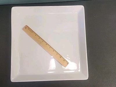 Large Pampered Chef White Square Platter Serving Plate Simple Additions 15" - Image 1 of 4